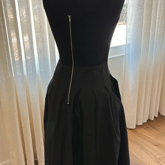 Black Sleeveless Midi Dress - Elegant Women's Dress - Picture 4 of 4